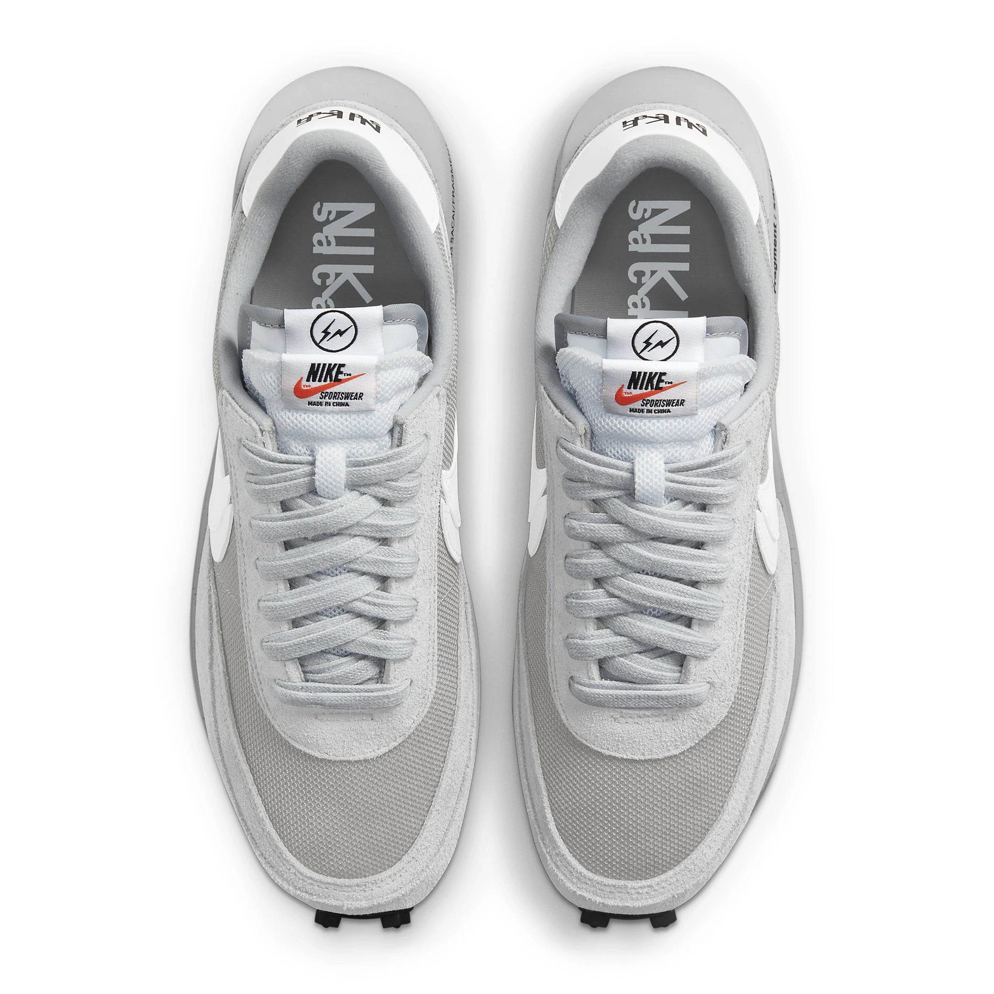 Top view of Nike x Sacai LD Waffle SF Fragment Grey DH2684-001